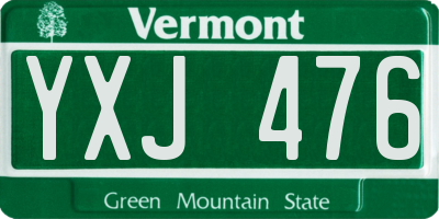 VT license plate YXJ476