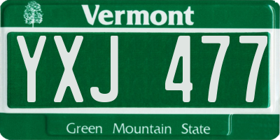 VT license plate YXJ477