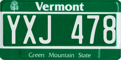 VT license plate YXJ478