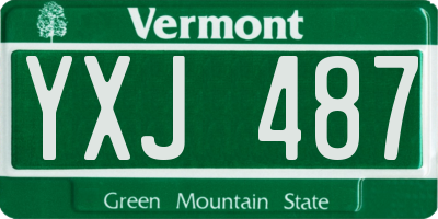 VT license plate YXJ487