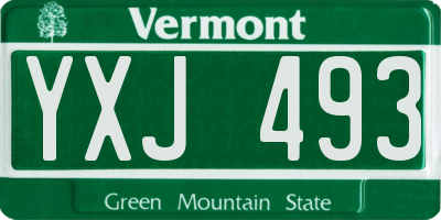 VT license plate YXJ493