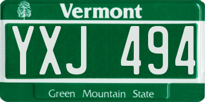 VT license plate YXJ494