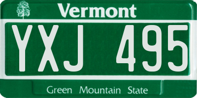 VT license plate YXJ495