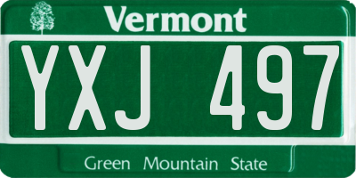 VT license plate YXJ497