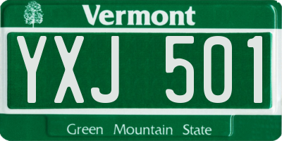 VT license plate YXJ501