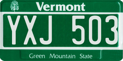 VT license plate YXJ503