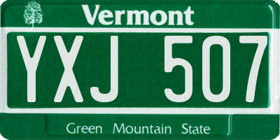 VT license plate YXJ507