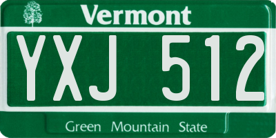 VT license plate YXJ512
