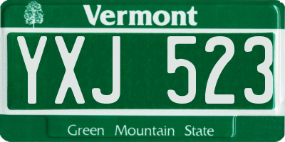 VT license plate YXJ523