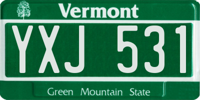 VT license plate YXJ531