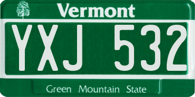VT license plate YXJ532