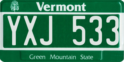 VT license plate YXJ533