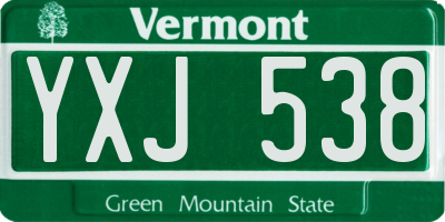 VT license plate YXJ538