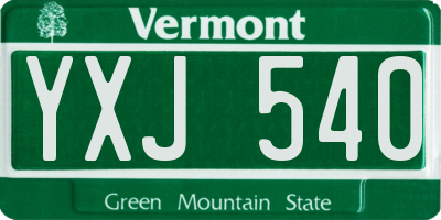 VT license plate YXJ540