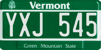 VT license plate YXJ545
