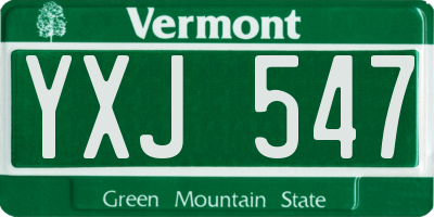 VT license plate YXJ547