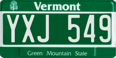 VT license plate YXJ549