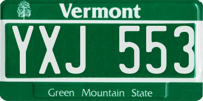 VT license plate YXJ553