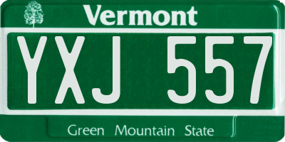 VT license plate YXJ557