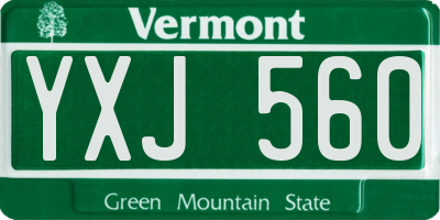 VT license plate YXJ560