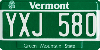 VT license plate YXJ580