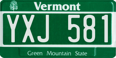 VT license plate YXJ581