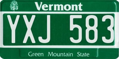 VT license plate YXJ583