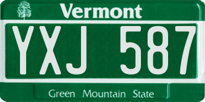 VT license plate YXJ587