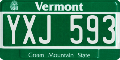 VT license plate YXJ593