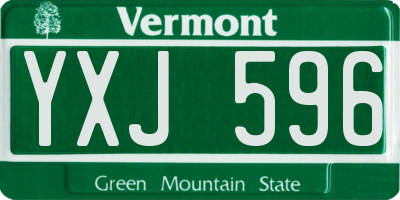 VT license plate YXJ596