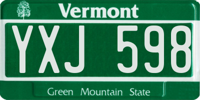 VT license plate YXJ598