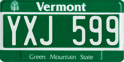 VT license plate YXJ599
