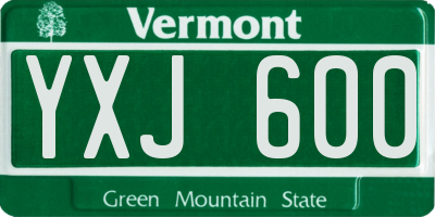 VT license plate YXJ600