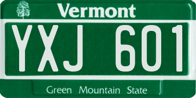VT license plate YXJ601