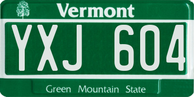 VT license plate YXJ604