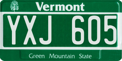 VT license plate YXJ605