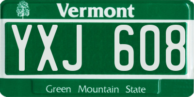 VT license plate YXJ608