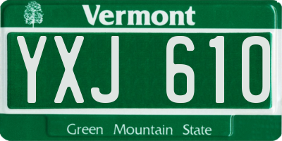 VT license plate YXJ610