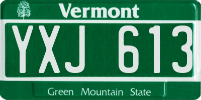 VT license plate YXJ613