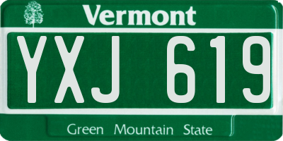 VT license plate YXJ619
