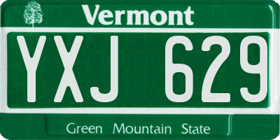 VT license plate YXJ629