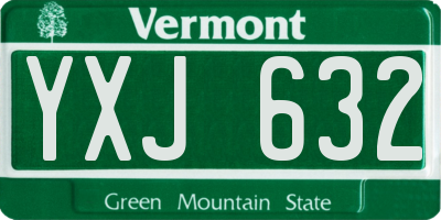 VT license plate YXJ632