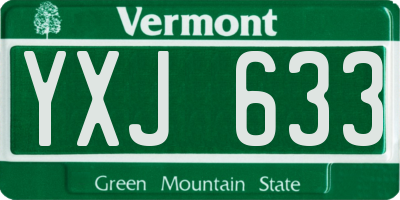 VT license plate YXJ633