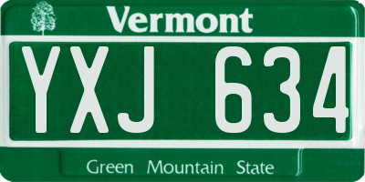VT license plate YXJ634