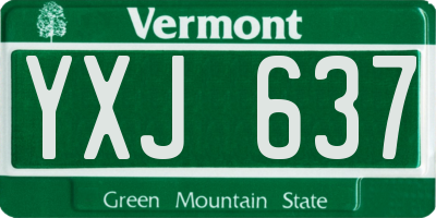 VT license plate YXJ637