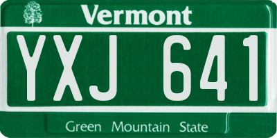 VT license plate YXJ641