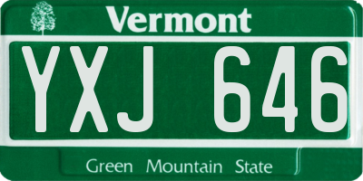 VT license plate YXJ646