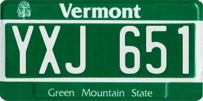 VT license plate YXJ651