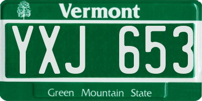 VT license plate YXJ653