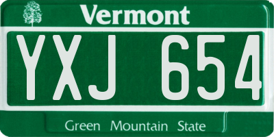 VT license plate YXJ654
